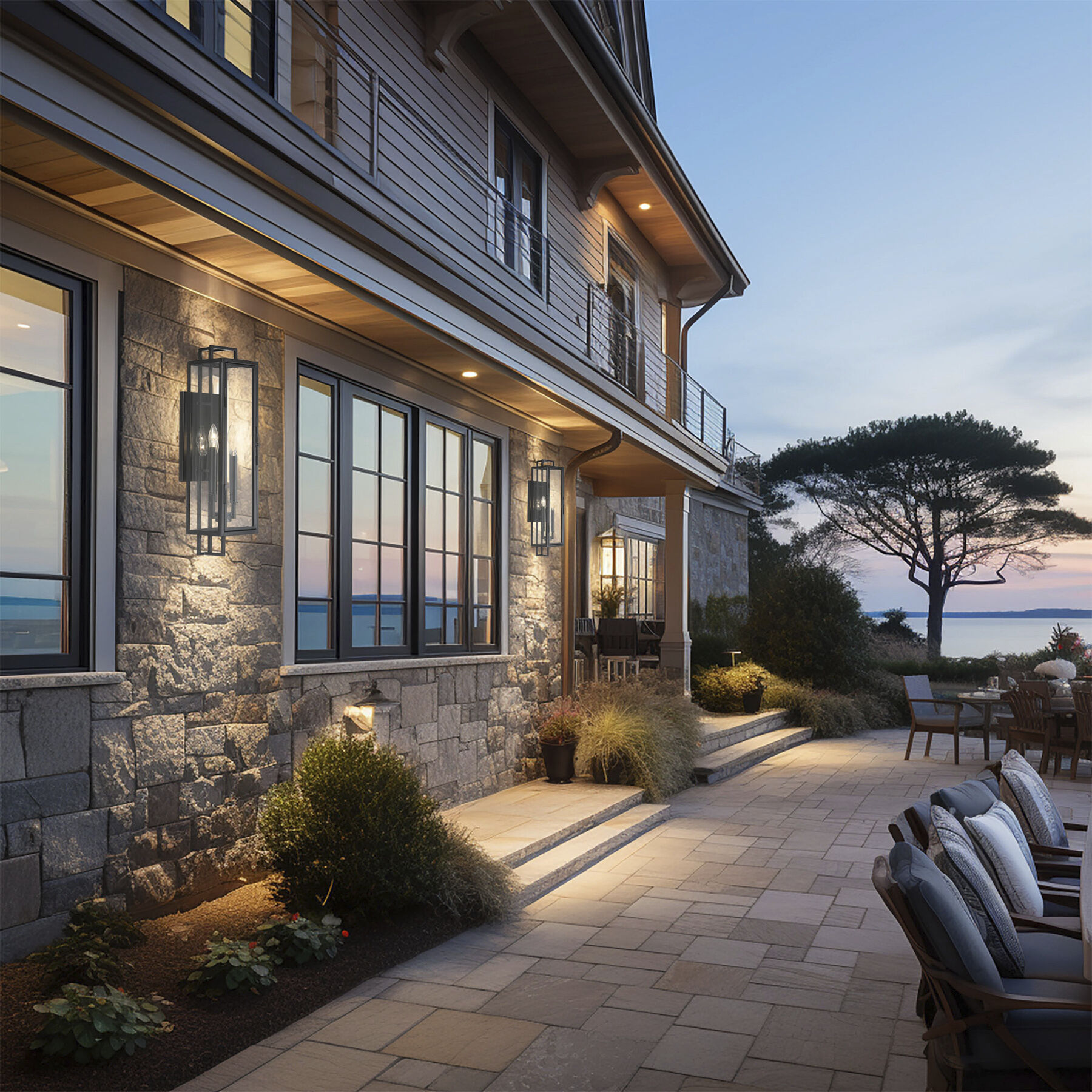 Knoll Road 4 Light 27.13 inch Coal Outdoor Wall Mount, Great Outdoors